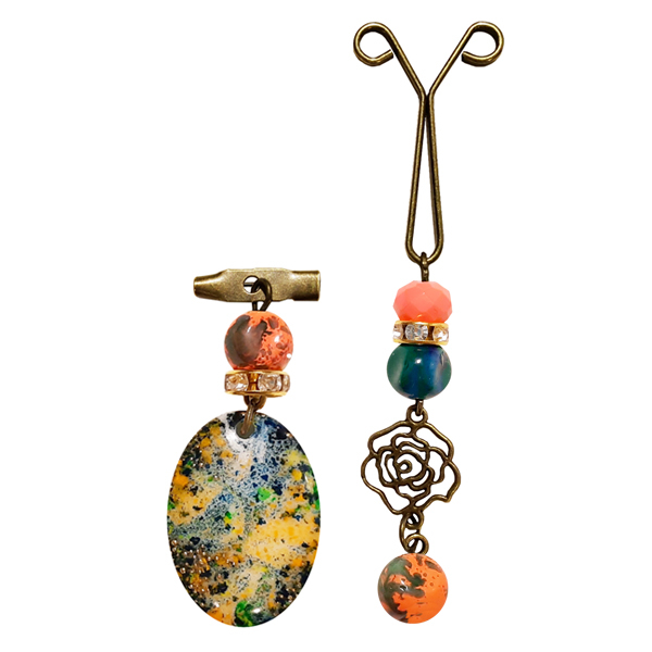 ست گل سینه و گیره روسری کد PM SE 52