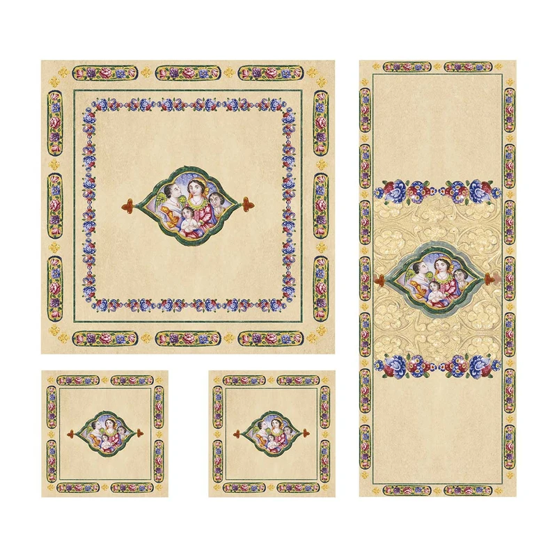 ست رومیزی 4 تکه شمسه نگار کد Tr530DR4