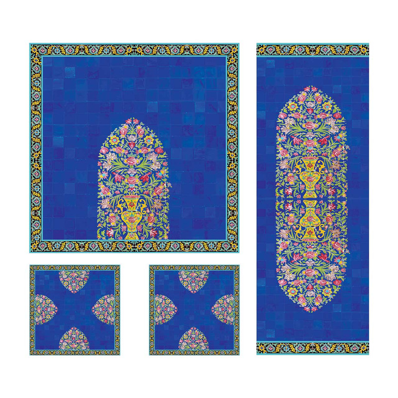 ست رومیزی 4 تکه شمسه نگار کد Tr531DR4