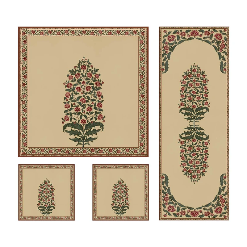 ست رومیزی 4 تکه شمسه نگار کد Tr532DR4