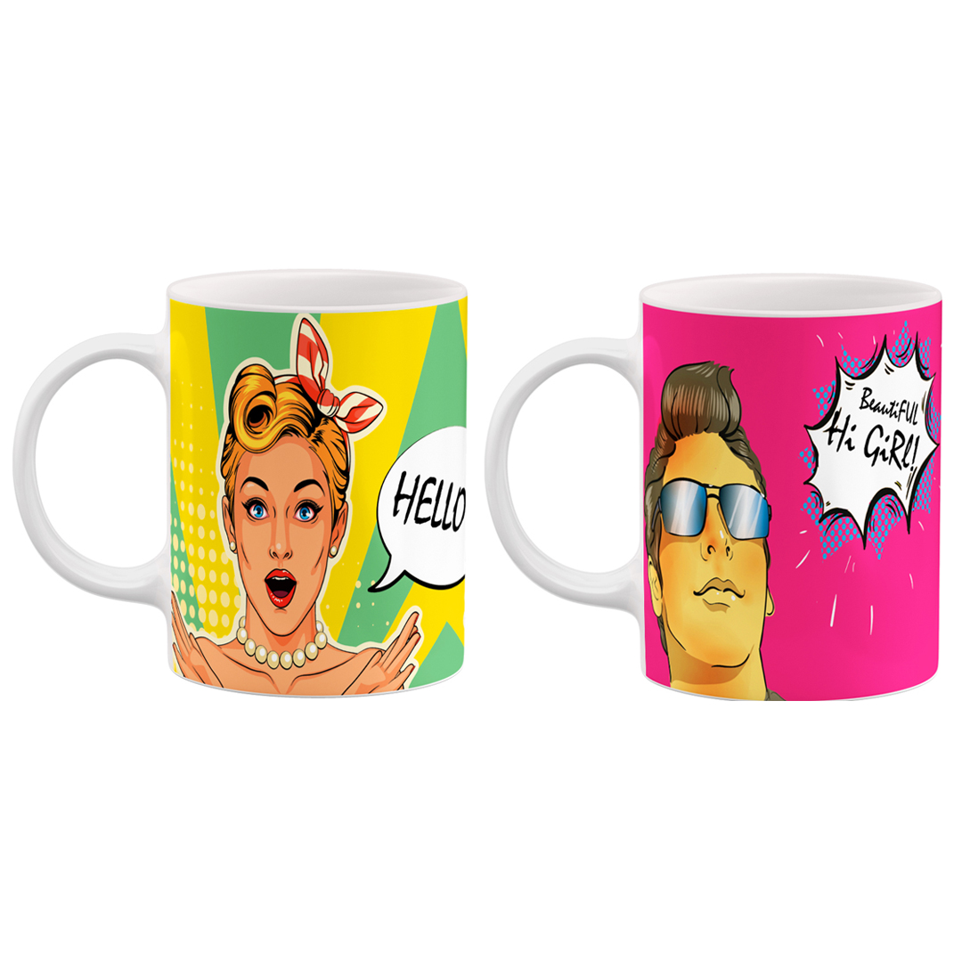 ماگ طرح تانتی تونی POP-ART COUPLE بسته 2 عددی