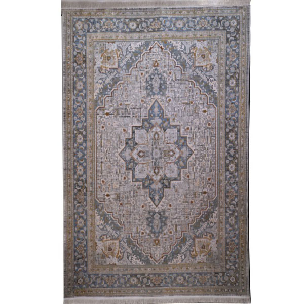 فرش ماشینی خاطره کاشان کد 818 زمینه طوسی