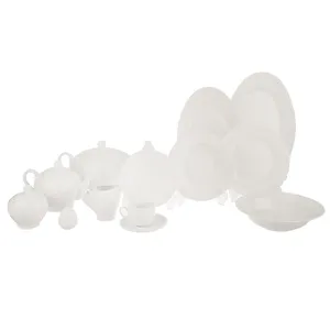 Zarin Iran Italia F White 102 Pieces Porcelain Dinnerware Set High Grade