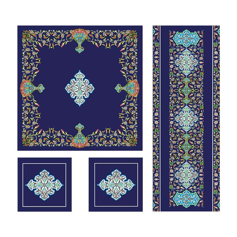 ست رومیزی 4 تکه شمسه نگار کد Tr567DR4