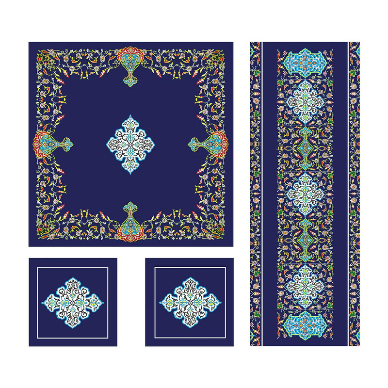 ست رومیزی 4 تکه شمسه نگار کد Tr567DR4