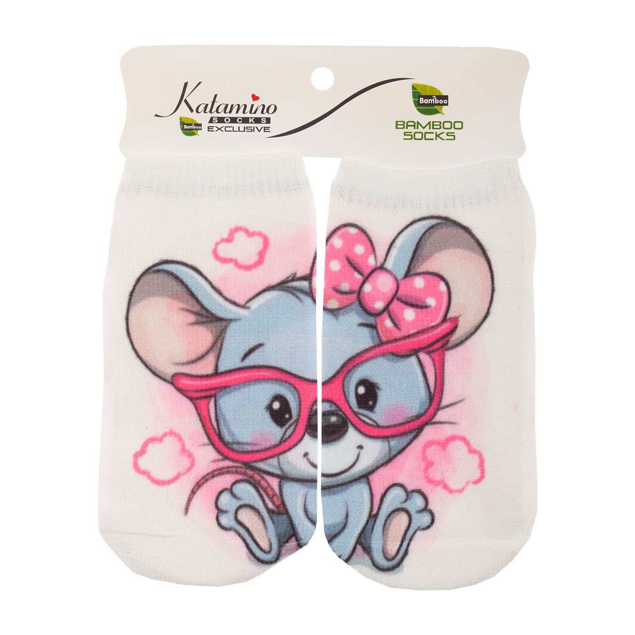 جوراب نوزاد کاتامینو طرح موش عینکی  -  - 1
