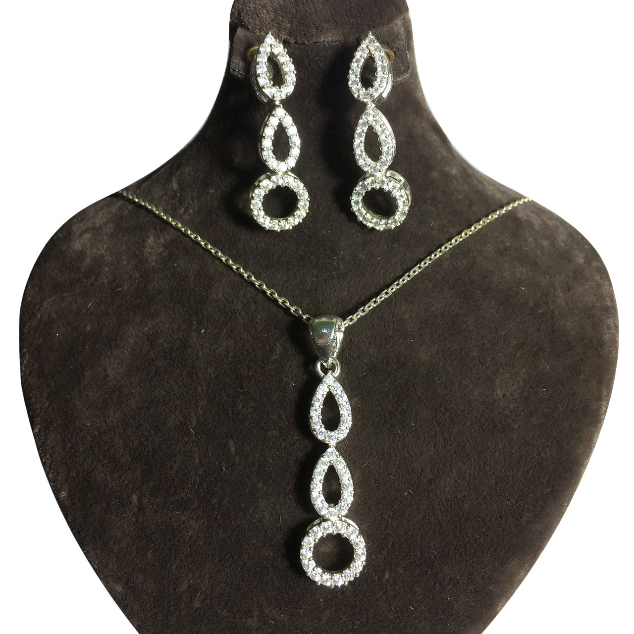 نیم ست نقره  زنانه کد 08