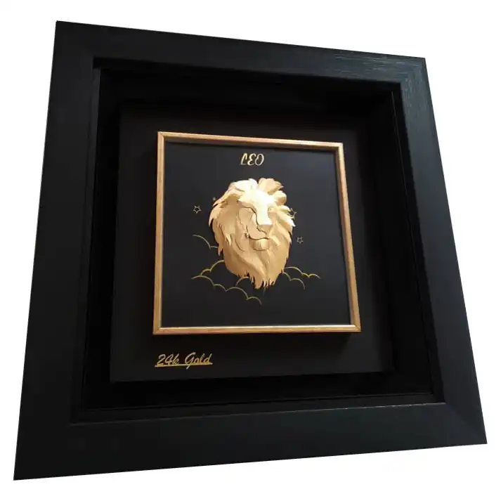 تابلو طلا کوب زرکات طرح ماه تولد مرداد ماه مدل F115