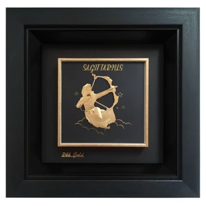 تابلو طلا کوب زرکات طرح ماه تولد آذر ماه مدل f115