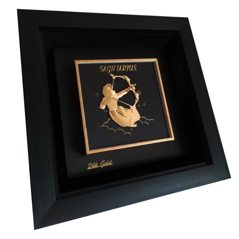 عکس شماره 3 : تابلو طلا کوب زرکات طرح ماه تولد آذر ماه مدل f115