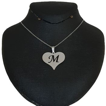گردنبند زنانه طرح قلب حرف M کد e431