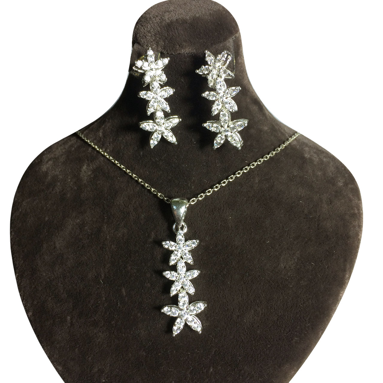 نیم ست نقره زنانه کد 10