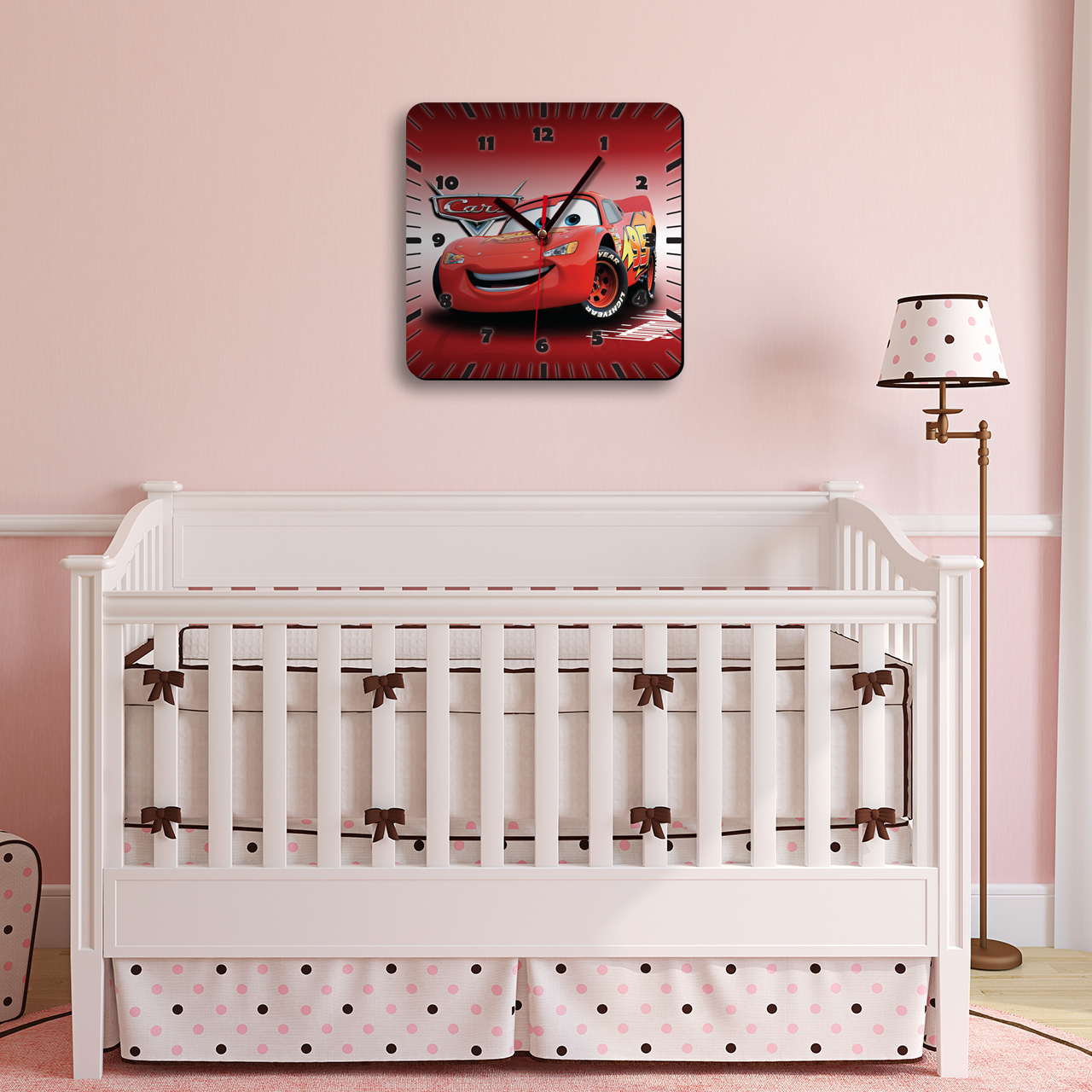 ساعت دیواری کودک باروچین طرح مک کوئین