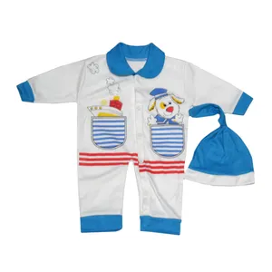 ست کلاه و سرهمی نوزادی کد P رنگ آبی