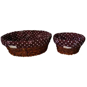 سبد حصیربافی وود من کد TG0210 مجموعه 2 عددی
