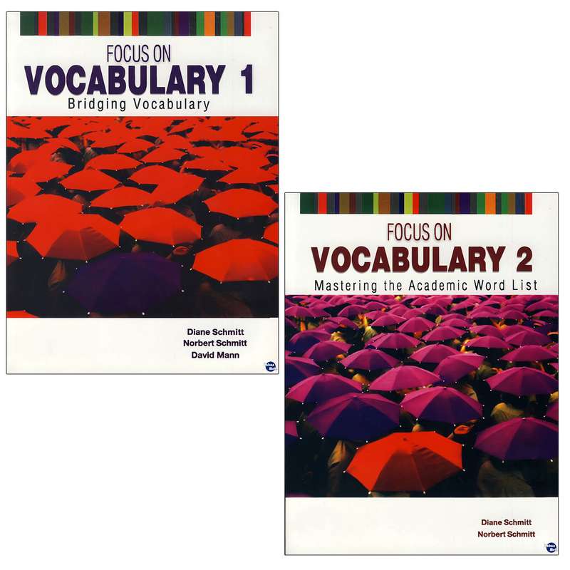 کتاب focus on vocabulary اثر Diane Schmitt and Norbert Schmitt انتشارات زبان مهر 2 جلدی