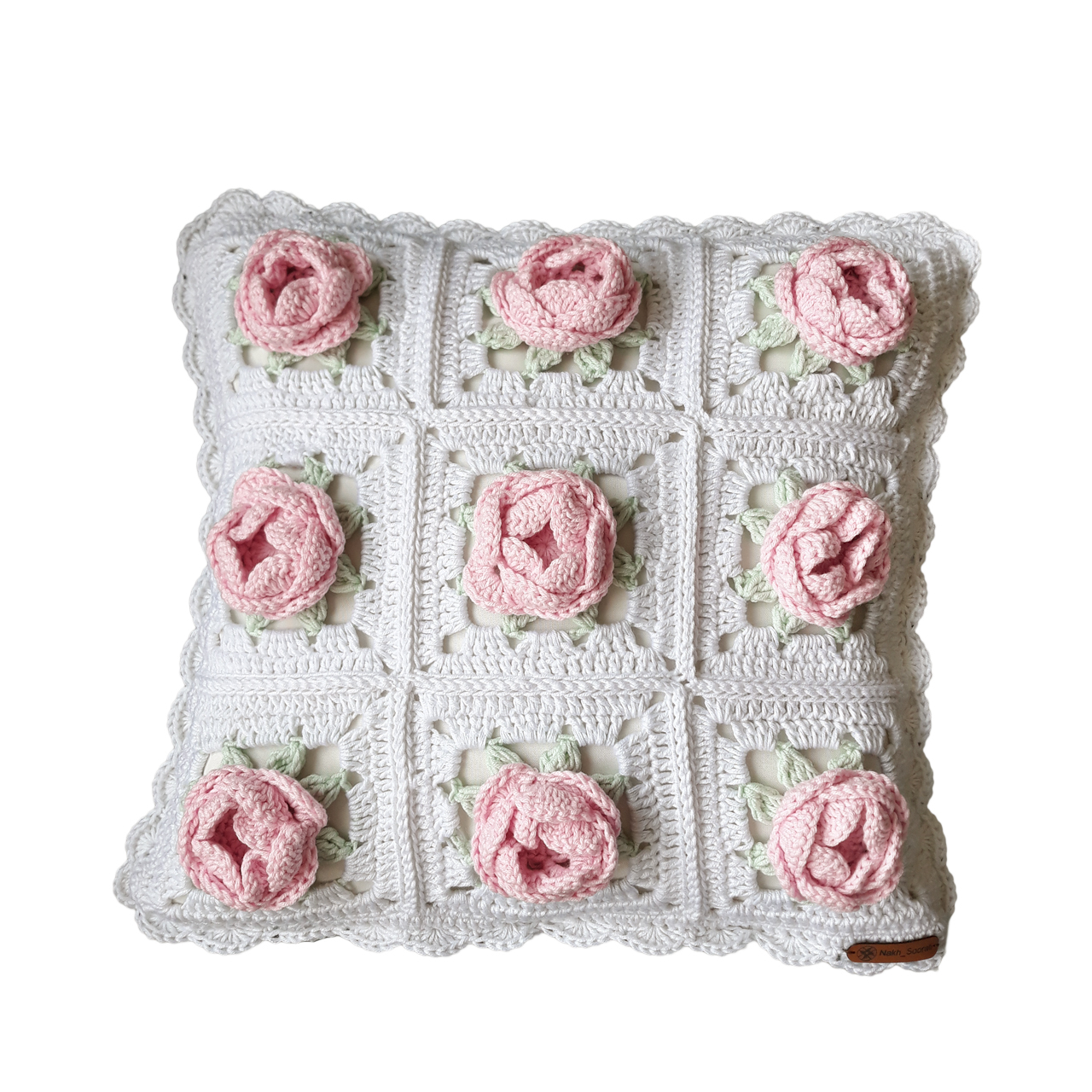 کوسن بافتنی نخ صورتی کد CR101