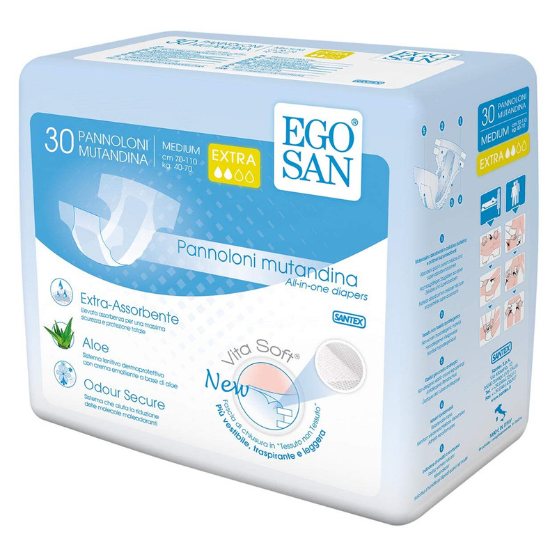 پوشینه چسبی بزرگسال اگوسان مدل مدیوم اکسترا مجموعه 4 عددی