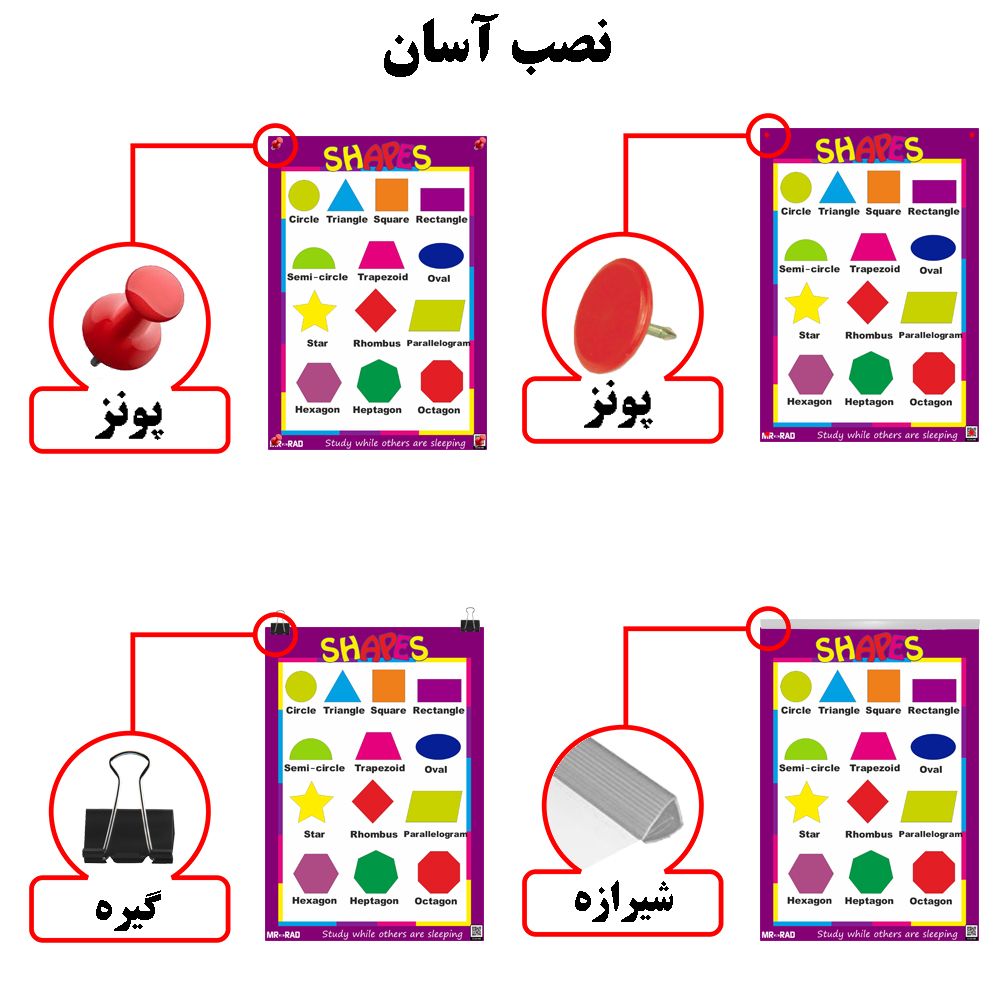 پوستر آموزشی مستر راد طرح اشکال هندسی مدل HSE 02 -  - 8