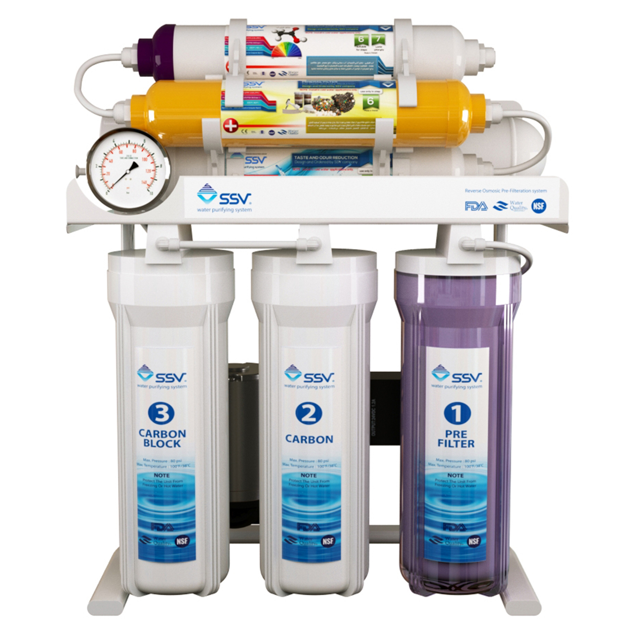 دستگاه تصفیه کننده آب خانگی اس اس وی مدل MaxTec X700 به همراه فیلتر دوش و سرویس بهداشتی