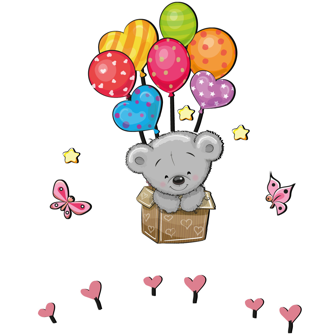 استیکر چوبی باروچین طرح خرس مهربون