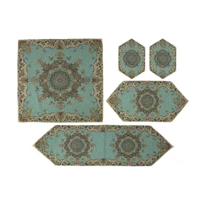 ست 5 تکه رومیزی ترمه جنوب یزد مدل ماهان کد FIRZE5.5