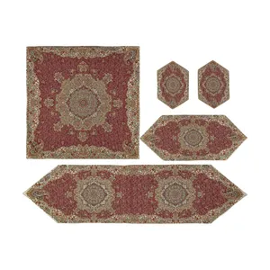 ست 5 تکه رومیزی ترمه جنوب یزد مدل ماهان کد ZRSHK5.5