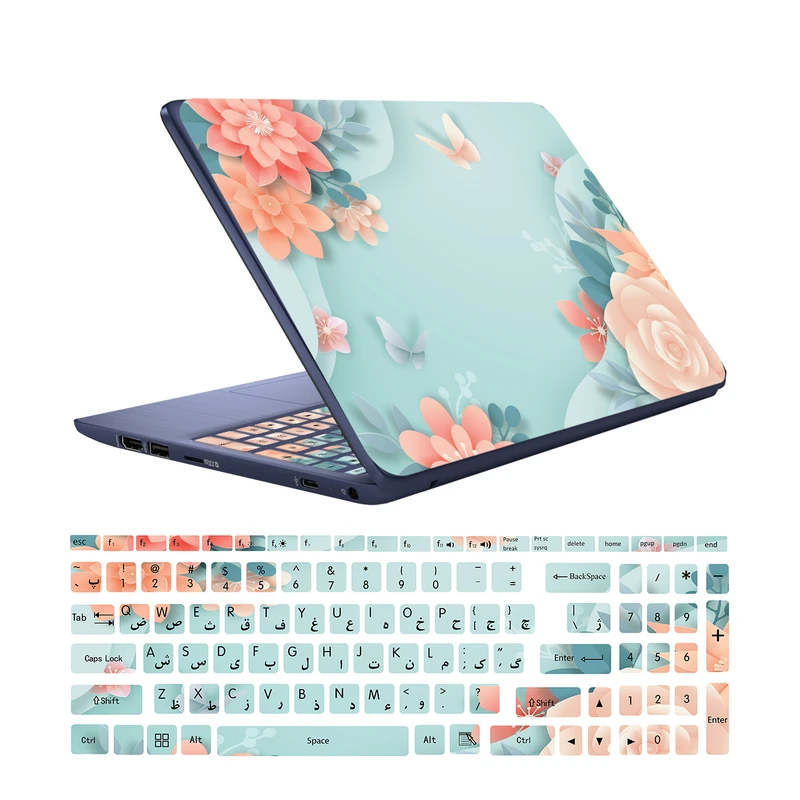 استیکر لپ تاپ کد G-04 به همراه برچسب حروف فارسی کیبورد