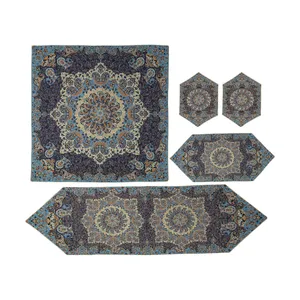 ست 5 تکه رومیزی ترمه جنوب یزد مدل اذرخش کد SRMEI5.5