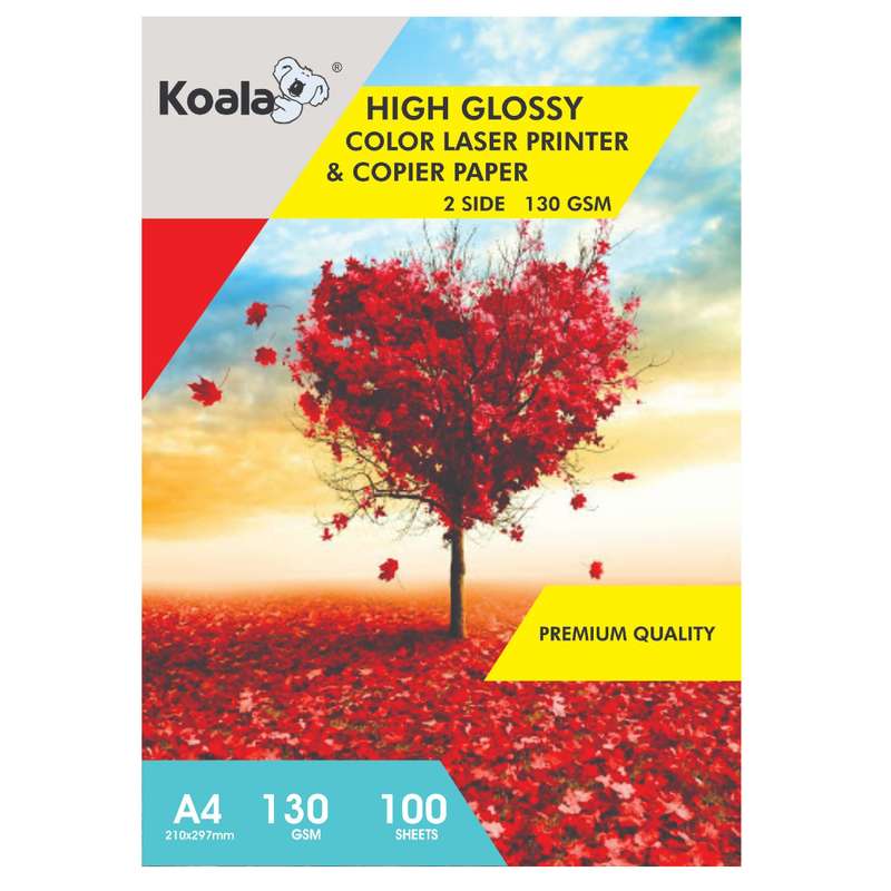کاغذ گلاسه کوالا مدل K130 سایز A4 بسته 100 عددی کاغذ گلاسه کوالا مدل K130 سایز A4 بسته 100 عددی