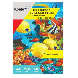 کاغذ گلاسه  کوالا مدل 250WHT سایز A4 بسته 50 عددی