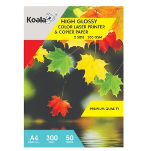 کاغذ گلاسه کوالا مدل 300WHT سایز A4 بسته 50 عددی