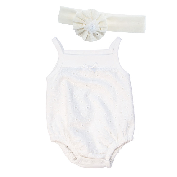 ست بادی و هدبند نوزادی دخترانه پولونیکس مدل رز کد 21801-30