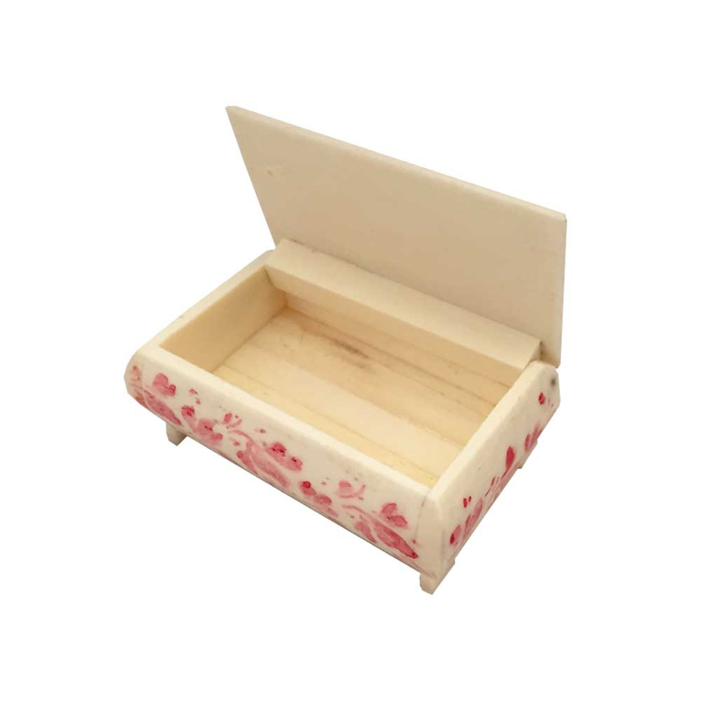 جعبه جواهرات استخوانی طرح گل و مرغ کد B 237