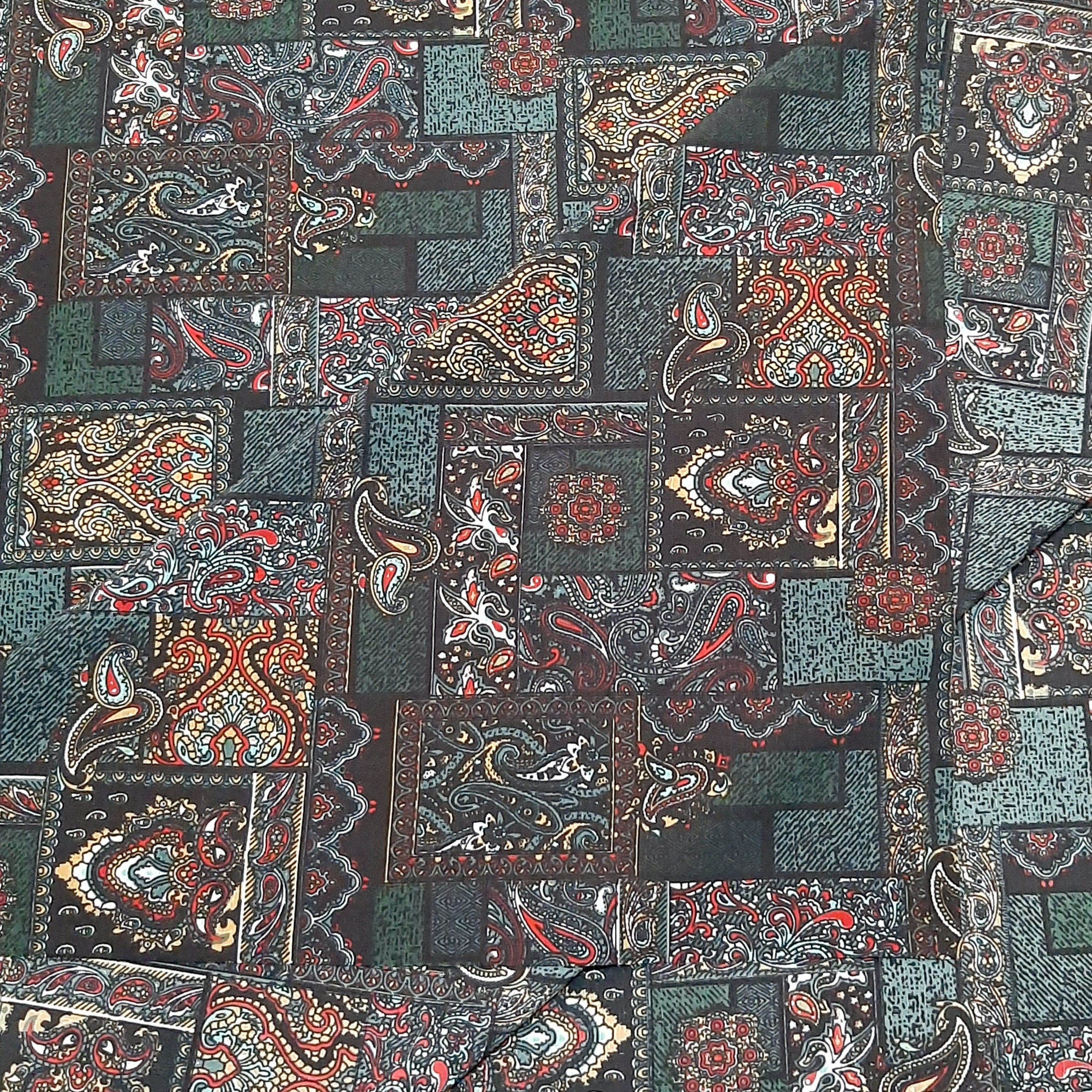 پارچه لباس طرح نقش قالی کد ۶۵۴۵
