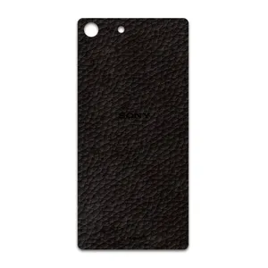 MAHOOT Dark-Brown-Leather Cover Sticker for Sony Xperia M5