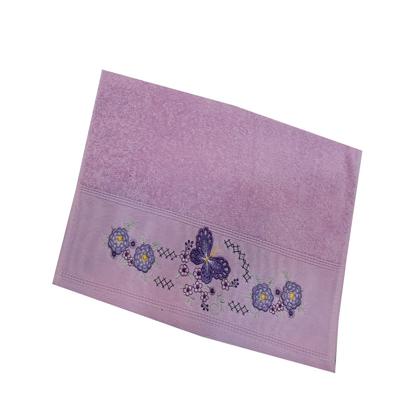 حوله دستی طرح پروانه سایز 40x80 سانتی متر