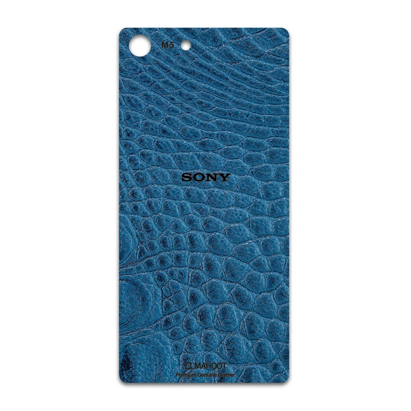 برچسب پوششی ماهوت مدل Blue-Crocodile-Leather مناسب برای گوشی موبایل سونی Xperia M5