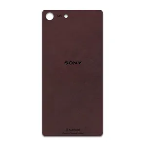 MAHOOT Matte-Dark-Brown-Leather Cover Sticker for Sony Xperia M5