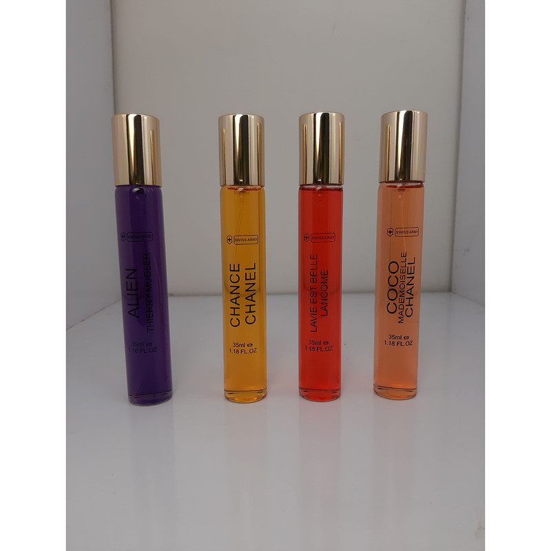 عطر جیبی زنانه سوئیس آرمی مدل P5 حجم 35 میلی لیتر مجموعه 4 عددی