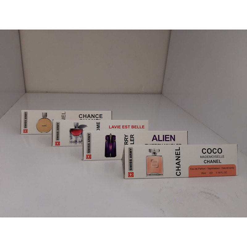 عطر جیبی زنانه سوئیس آرمی مدل P5 حجم 35 میلی لیتر مجموعه 4 عددی