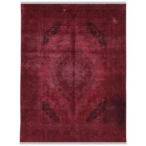 فرش دستبافت رنگ شده پنج و نیم متری طرح وینتیج کد 981177