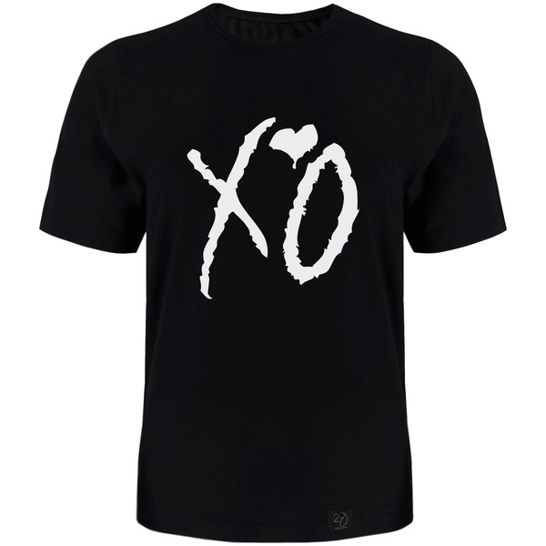 تی شرت آستین کوتاه مردانه 27 طرح XO کد TR08 رنگ مشکی