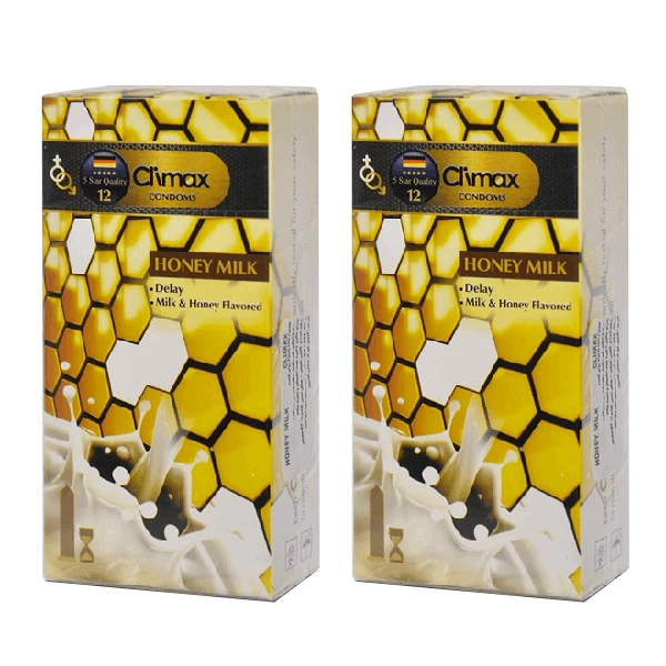 کاندوم کلایمکس مدل Honey Milk 12 مجموعه 2 عددی