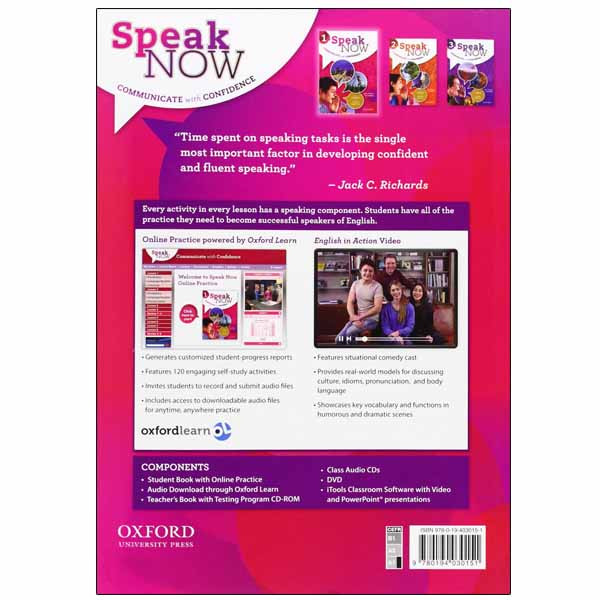کتاب SPEAK NOW 1 اثر David Bohlke and Jack C. Richards انتشارات oxford university press