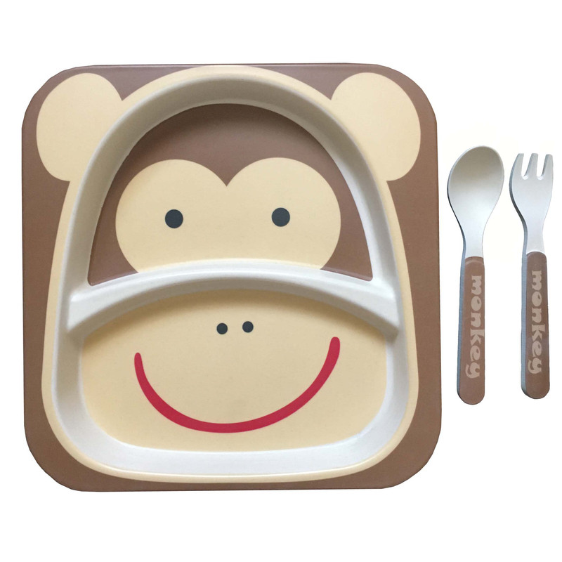 ظرف غذا 3 تکه  کودک مدل میمون کد 5689