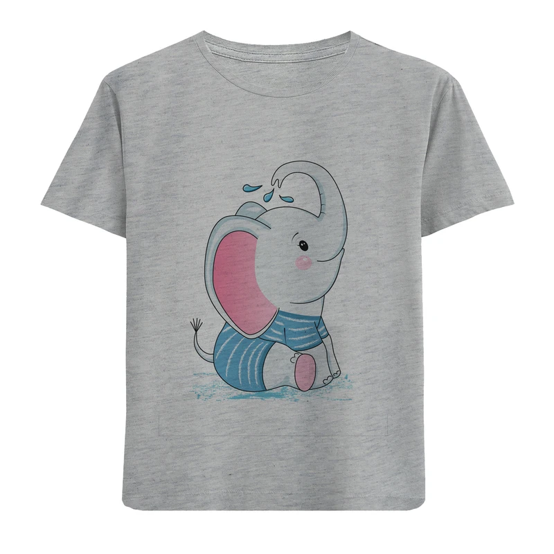 تی شرت آستین کوتاه پسرانه طرح فیل کد F11