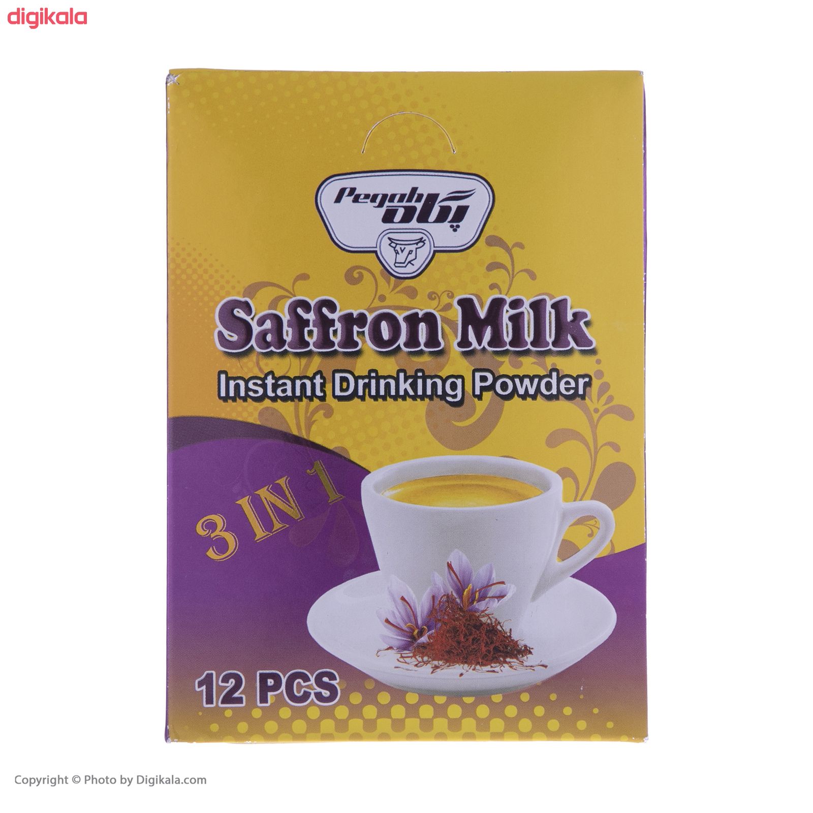 پودر شیر زعفران پگاه - بسته 12 عددی 