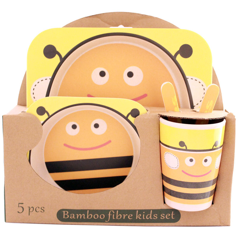 ظرف غذا 5 تکه کودک طرح زنبور مدل b301