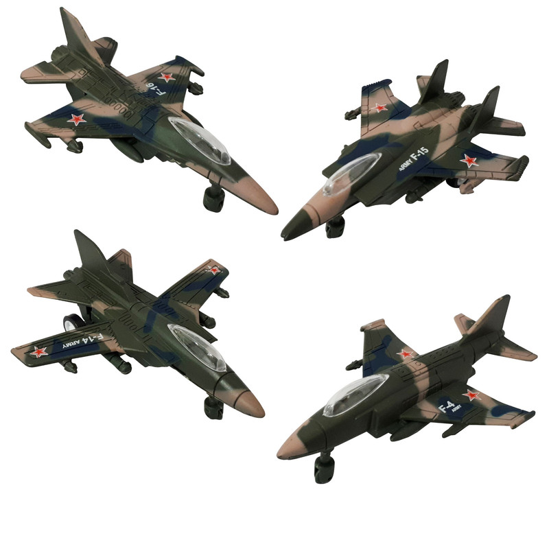 هواپیما اسباب بازی ایکس یو وای ای طرح جنگی مدل F16 کد 0099 بسته 4 عددی